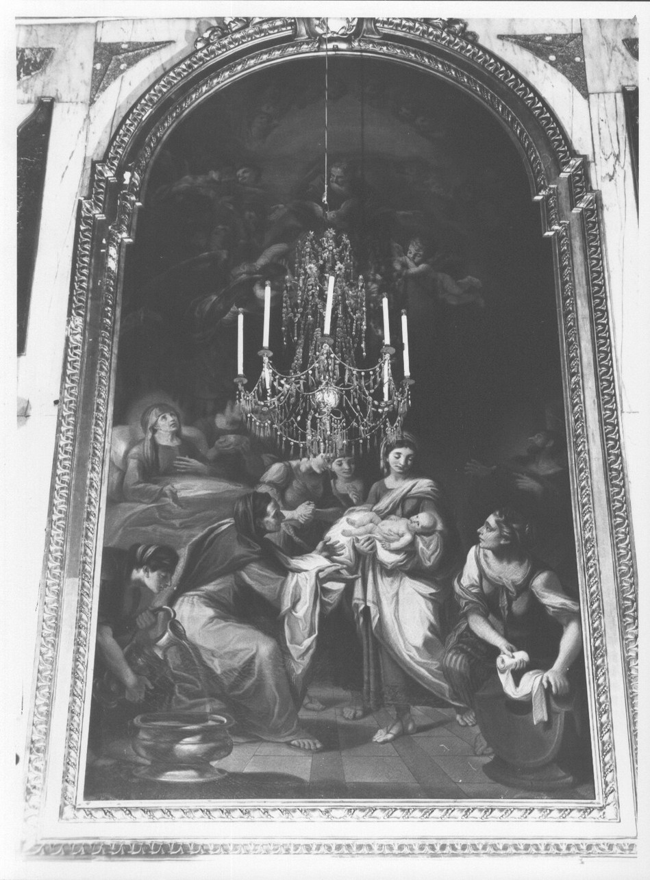 nascita di Maria Vergine (dipinto, opera isolata) di Paganelli Giuseppe (secc. XVIII/ XIX)