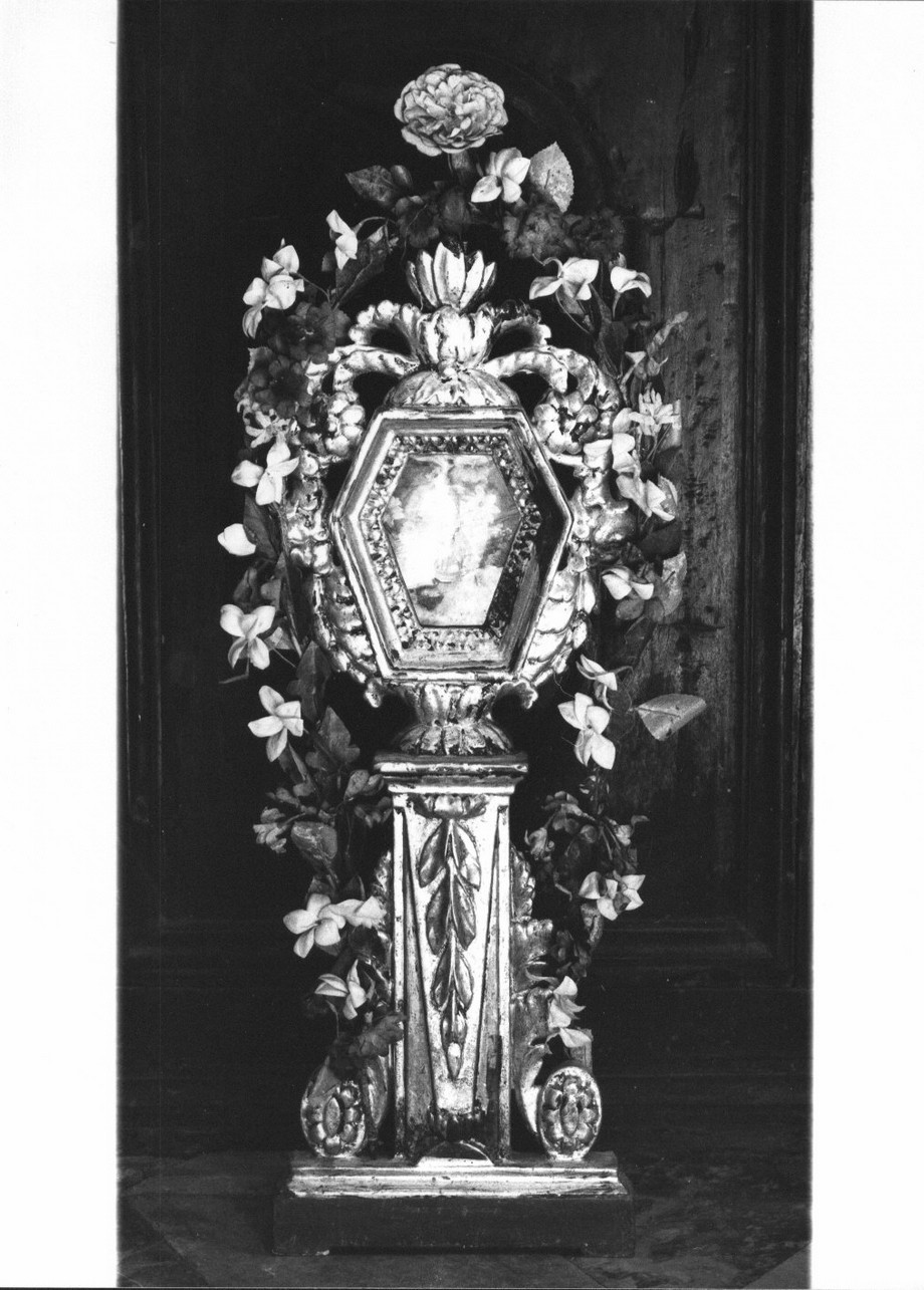 reliquiario - a ostensorio, serie - bottega ligure (prima metà sec. XIX)