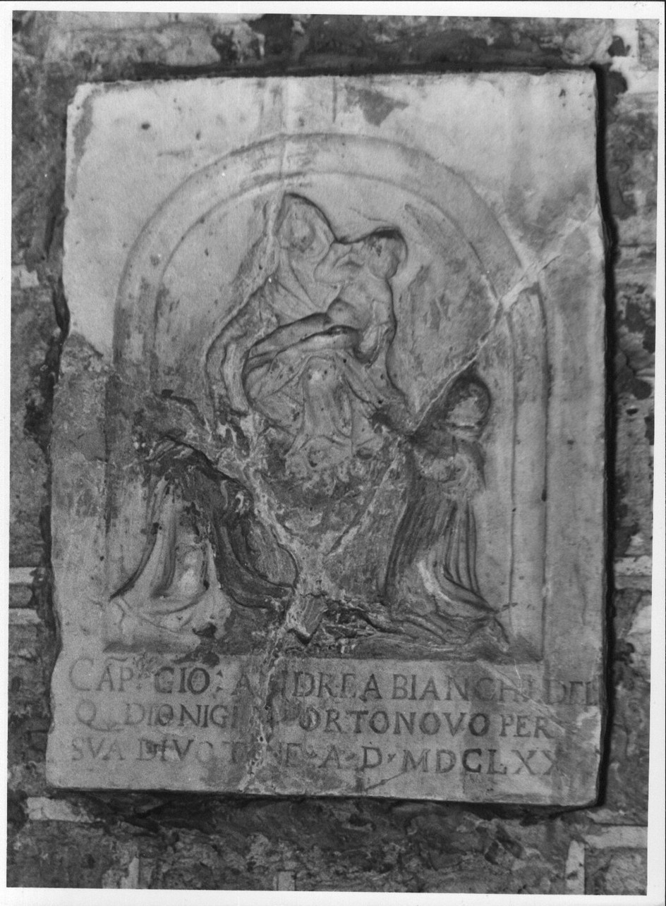 Madonna del Rosario con Santi (edicola, opera isolata) - bottega tosco-ligure (sec. XVII)