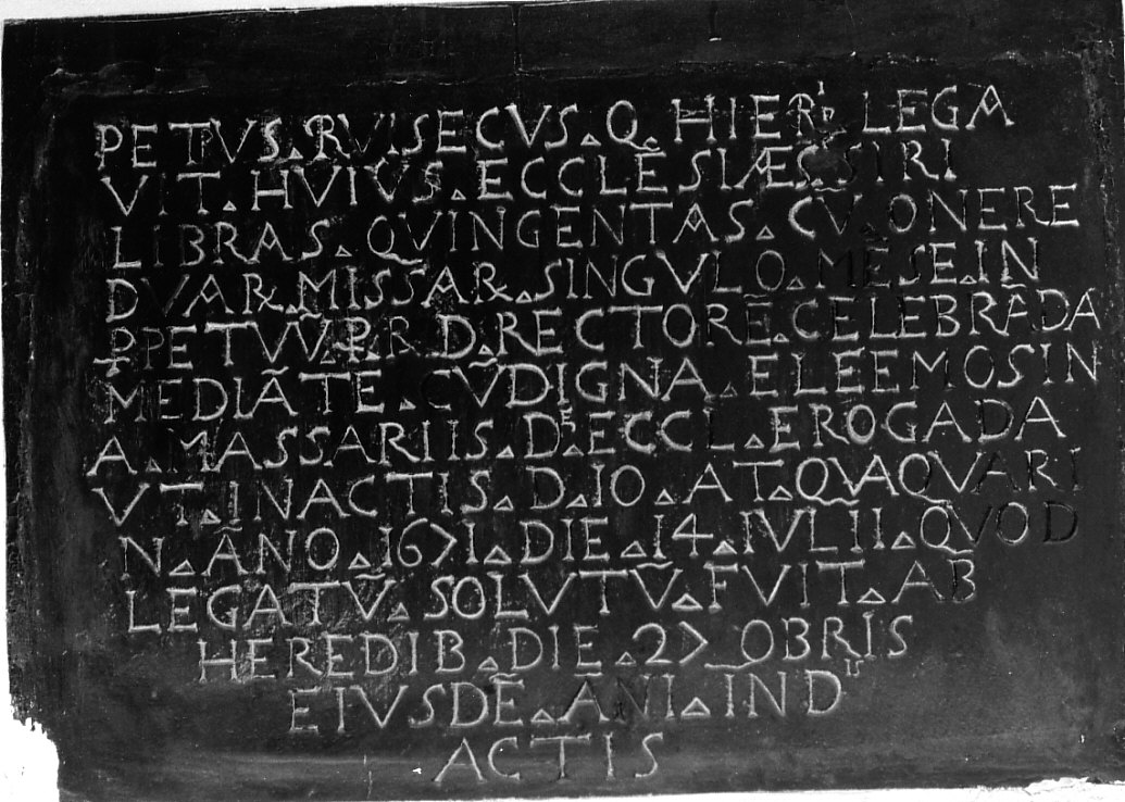 lapide, opera isolata - bottega ligure (terzo quarto sec. XVII)