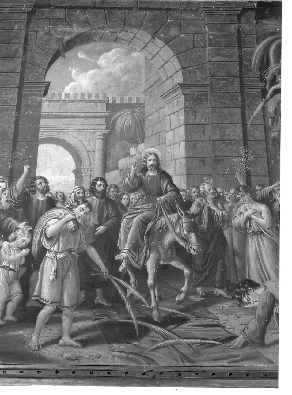 entrata di Cristo in Gerusalemme (dipinto, complesso decorativo) di Bottazzi Agostino (attribuito) (metà sec. XIX)