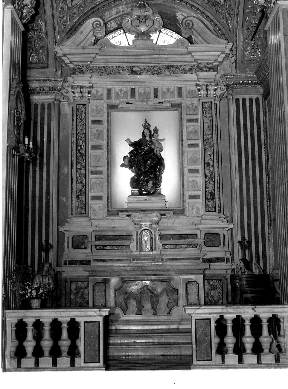 Madonna del Rosario con Santa Caterina da Siena e San Domenico (altare, opera isolata) - bottega ligure (secc. XVIII/ XIX)