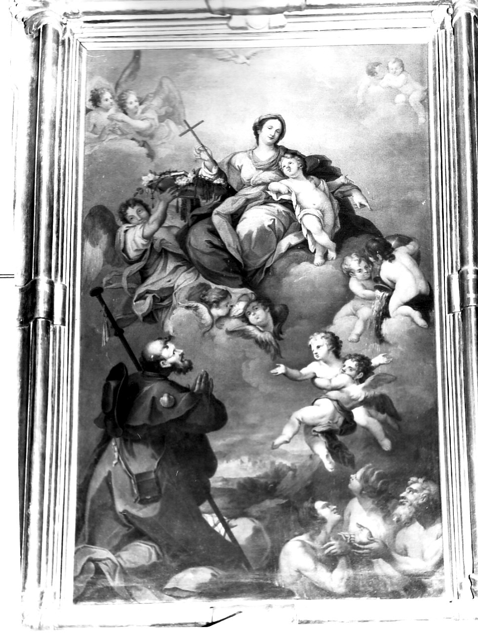 San Rocco intercede per le anime del Purgatorio (dipinto, opera isolata) di Tori Giuseppe (attribuito) (seconda metà sec. XVIII)