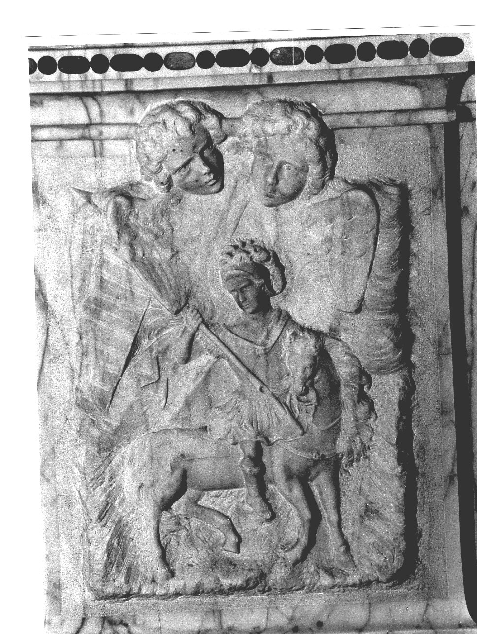 Sant' Antonino e angeli (rilievo, frammento) - bottega italiana (seconda metà sec. XVIII)