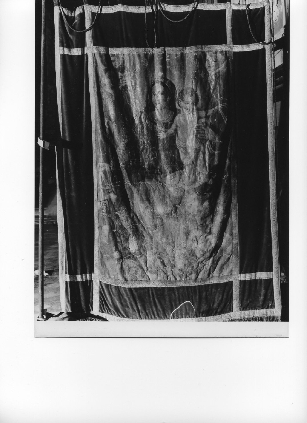 Madonna del Carmelo/ San Michele Arcangelo (stendardo processionale, opera isolata) - bottega ligure (inizio sec. XIX)