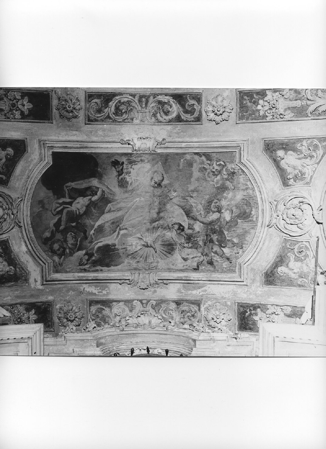 Dio Padre e colomba dello Spirito Santo (decorazione pittorica, elemento d'insieme) di Carrega Maurizio (sec. XVIII)