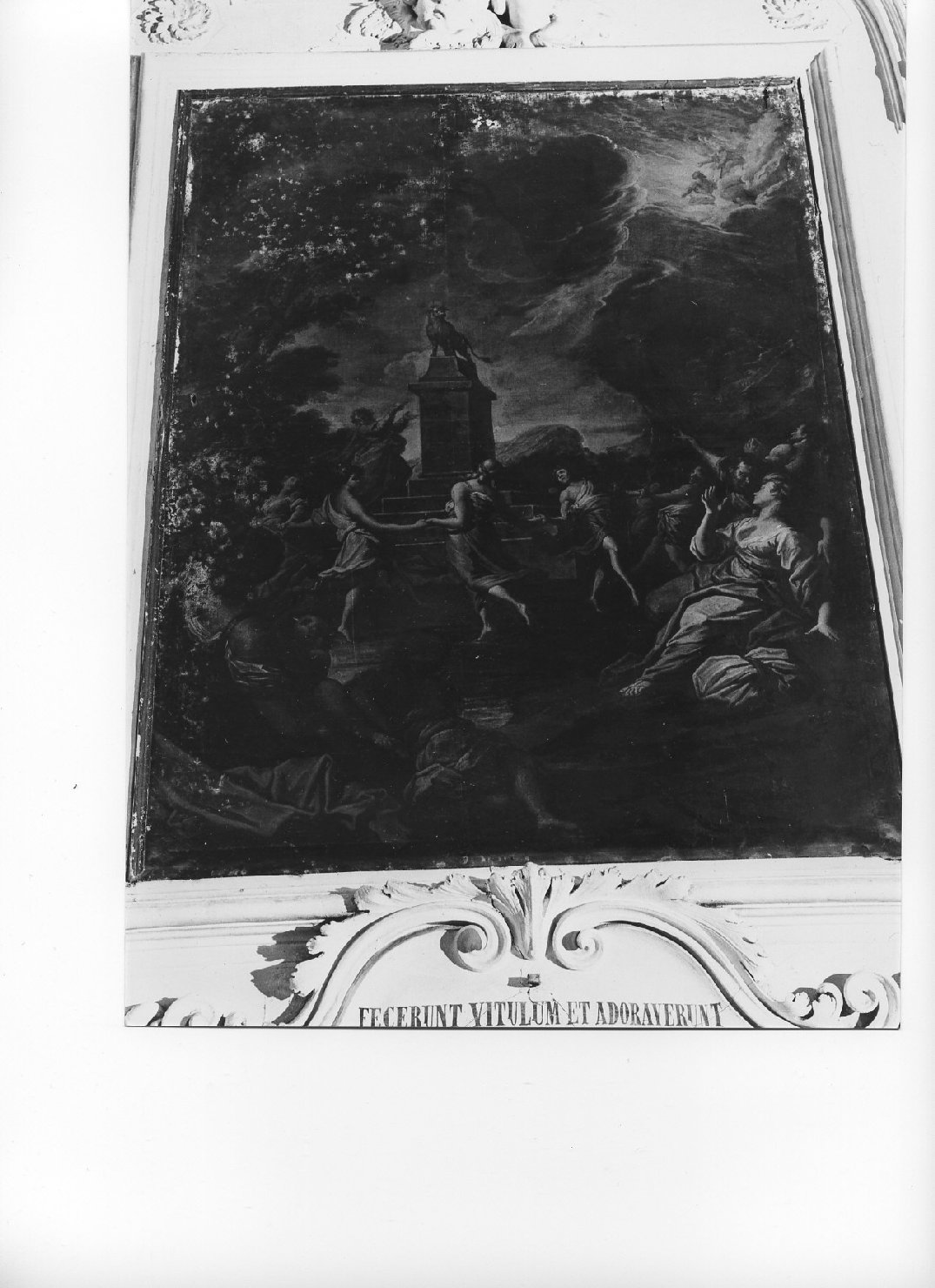 adorazione del vitello d'oro (dipinto, opera isolata) di Carrega Maurizio (attribuito), Carrega Francesco (attribuito) (seconda metà sec. XVIII)