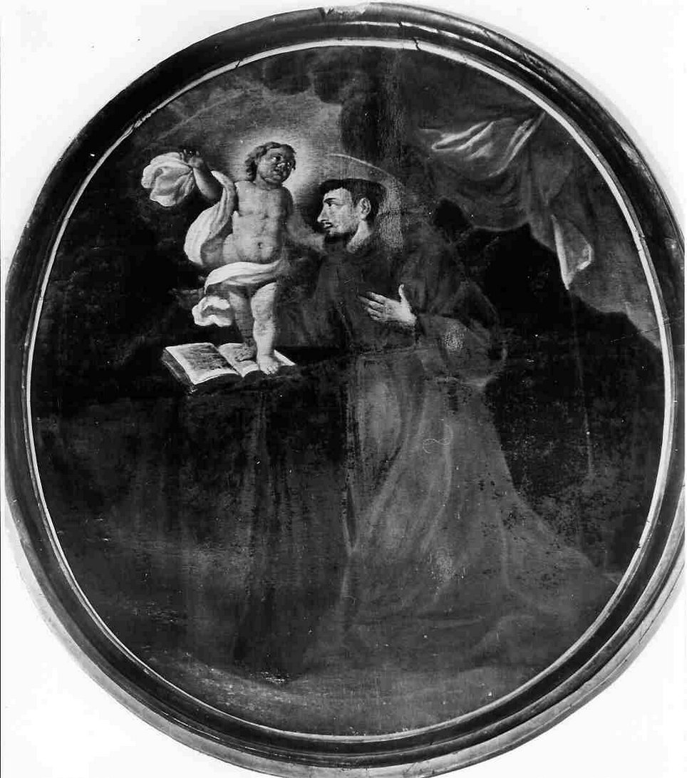 apparizione di Gesù Bambino a Sant'Antonio da Padova (dipinto, opera isolata) - ambito italiano (sec. XVIII)