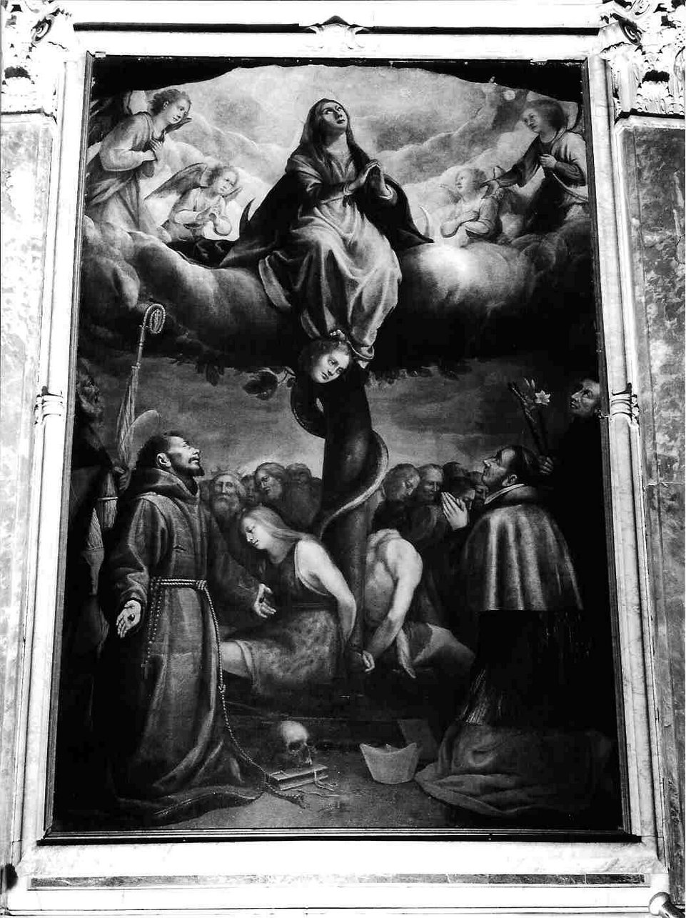 Immacolata Concezione e santi (dipinto, elemento d'insieme) - ambito ligure (secondo quarto sec. XVII)