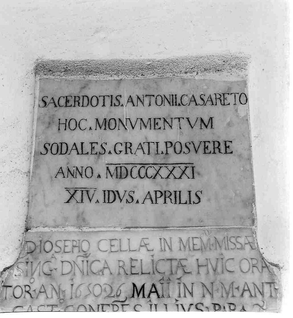 lapide, opera isolata - bottega ligure (sec. XIX)