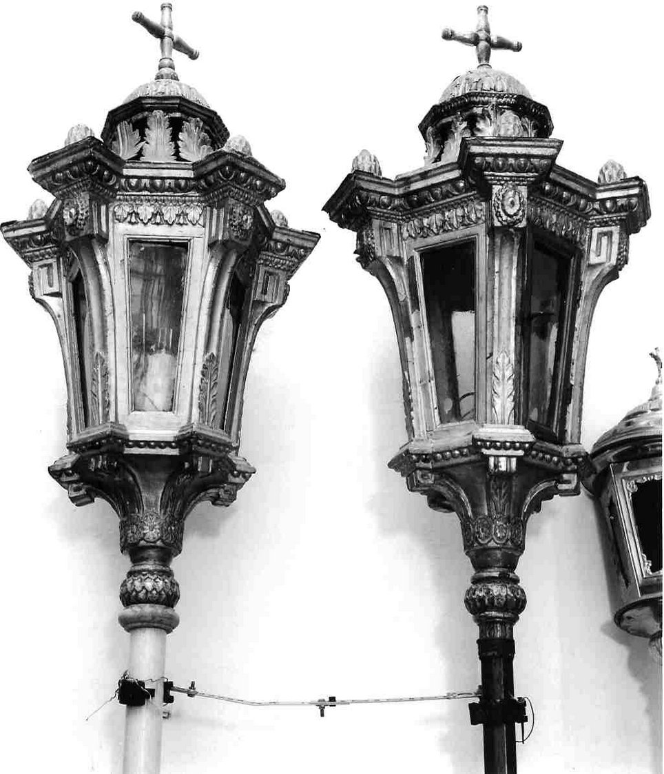 lanterna processionale, serie - bottega ligure (ultimo quarto sec. XVIII)