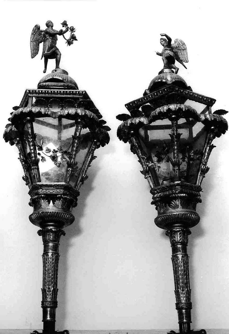lanterna processionale, serie - bottega ligure (fine sec. XIX)