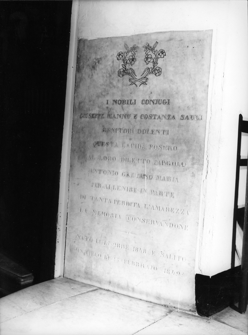 stele funeraria, opera isolata - bottega ligure (sec. XIX)
