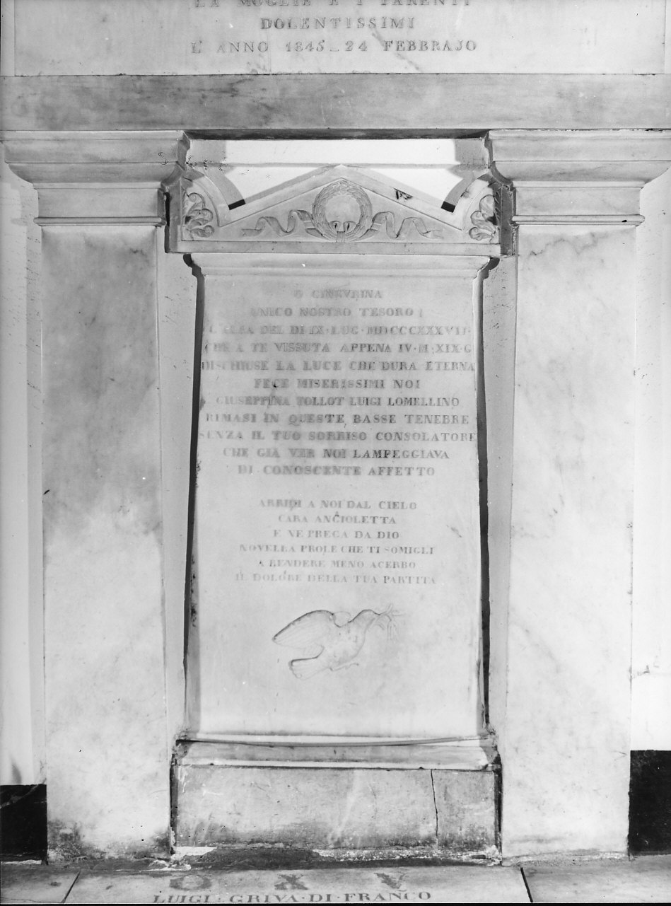 cenotafio, opera isolata - bottega ligure (sec. XIX)