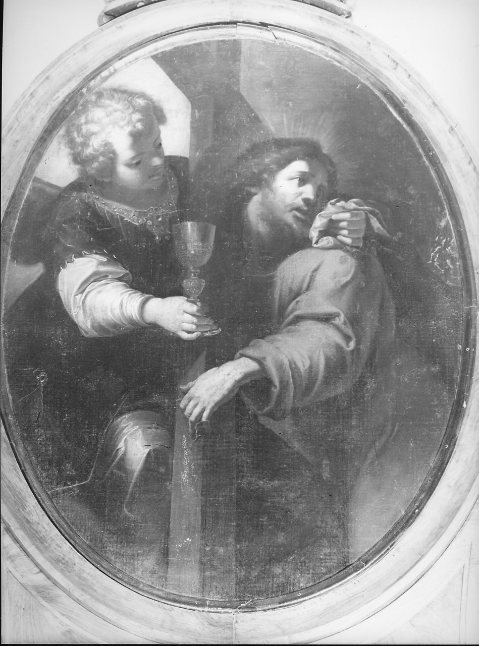 Cristo portacroce con angeli (dipinto, opera isolata) di Ansaldo Giovanni Andrea (sec. XVII)