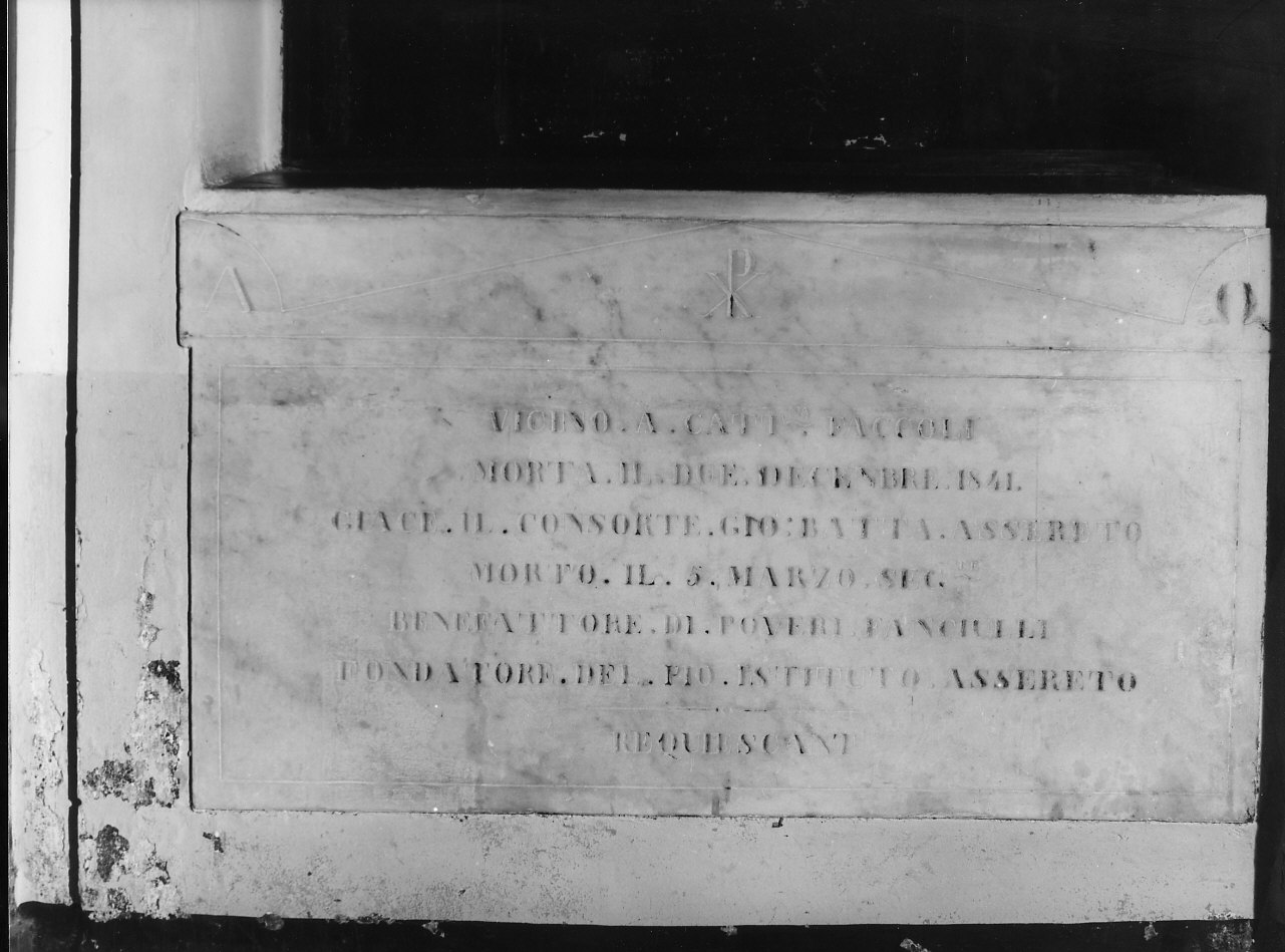 lapide tombale, opera isolata - bottega italiana (sec. XIX)