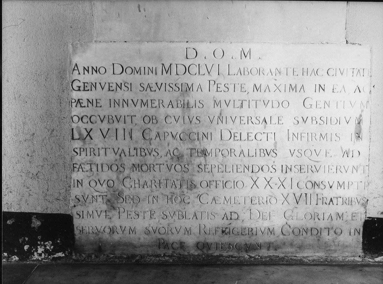 lapide commemorativa, opera isolata - bottega italiana (sec. XVII)