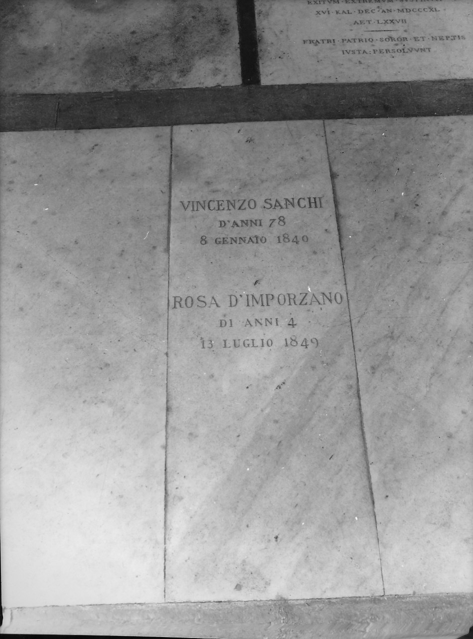 lapide tombale, opera isolata - bottega italiana (sec. XIX)