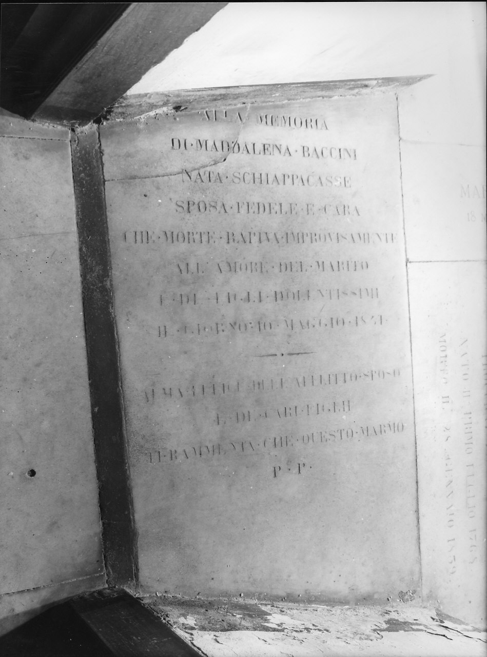 lapide tombale, opera isolata - bottega italiana (sec. XIX)