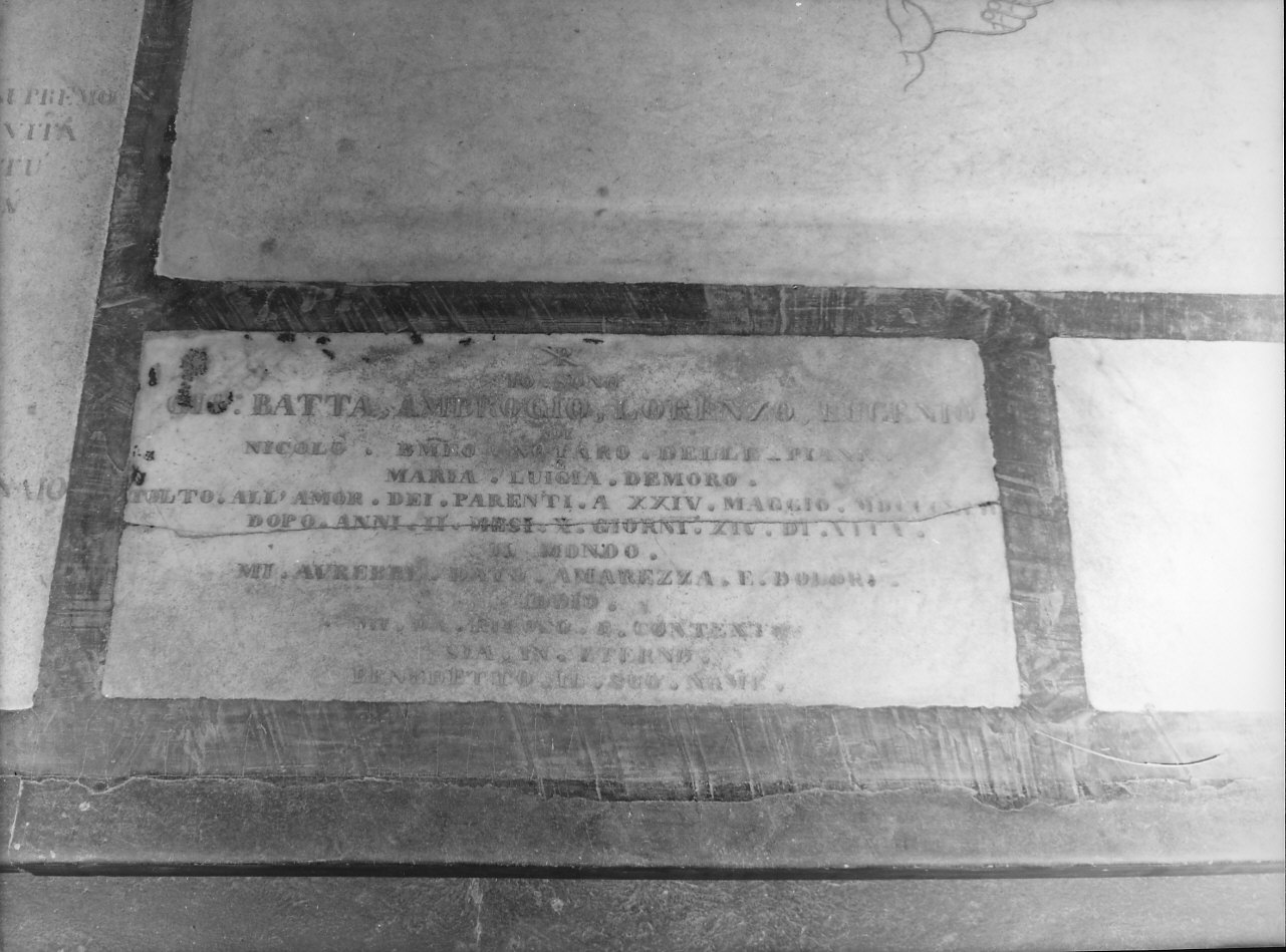 lapide tombale, opera isolata - bottega italiana (sec. XIX)