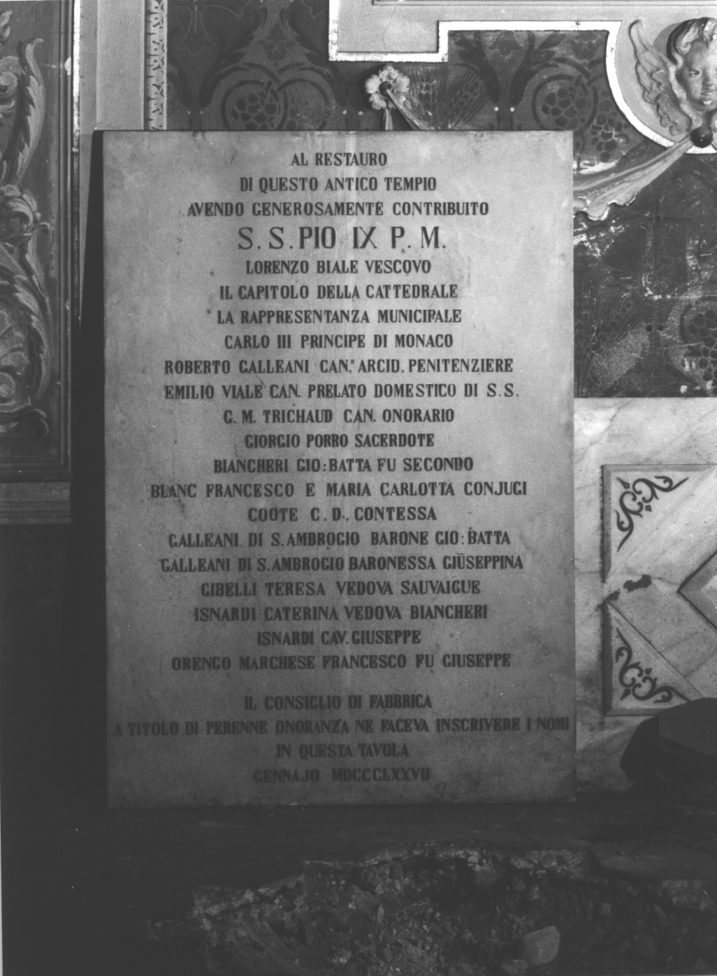 lapide celebrativa, opera isolata - bottega italiana (sec. XIX)