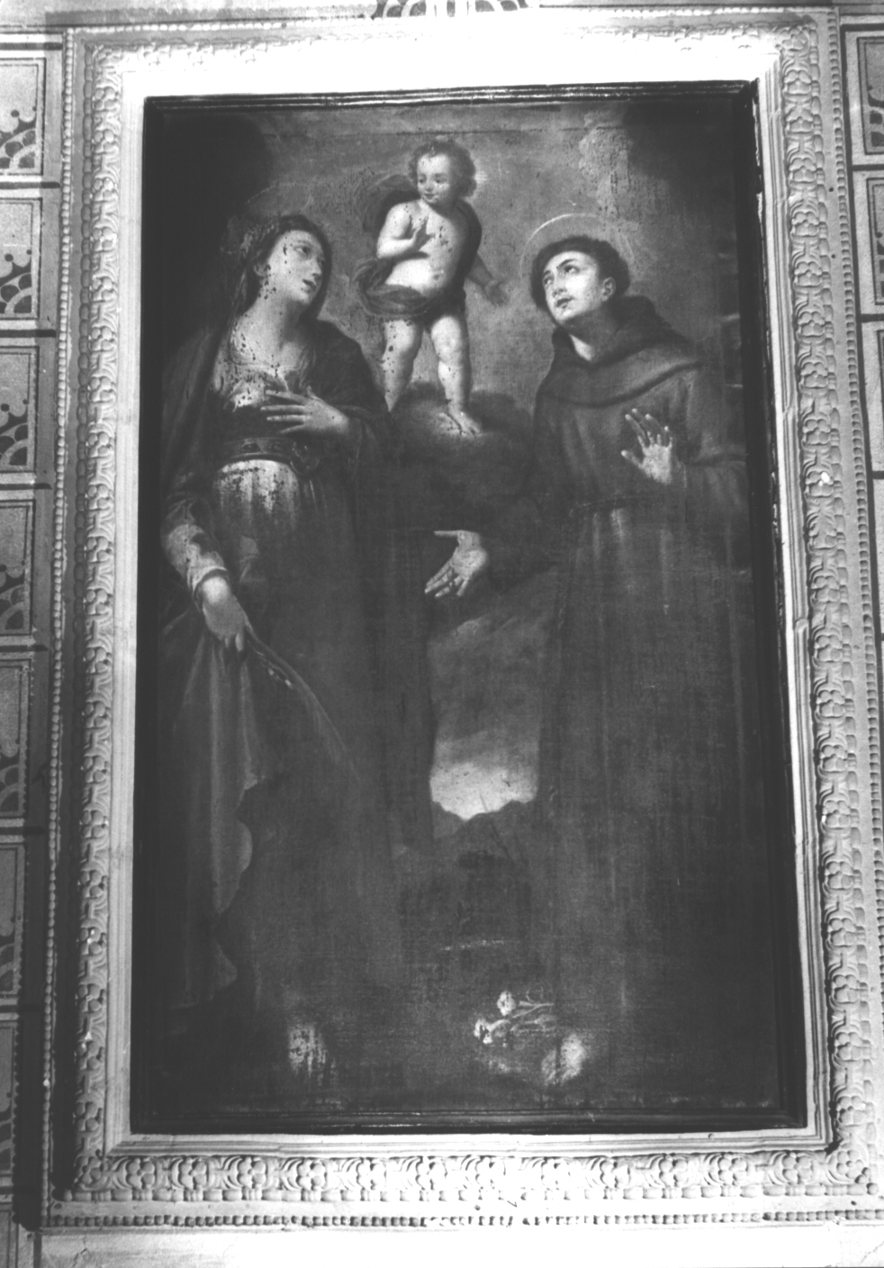 Sant'Antonio da Padova e Sant'Apollonia con Gesù Bambino (dipinto, opera isolata) di Castello Bernardo (cerchia) (sec. XVI)