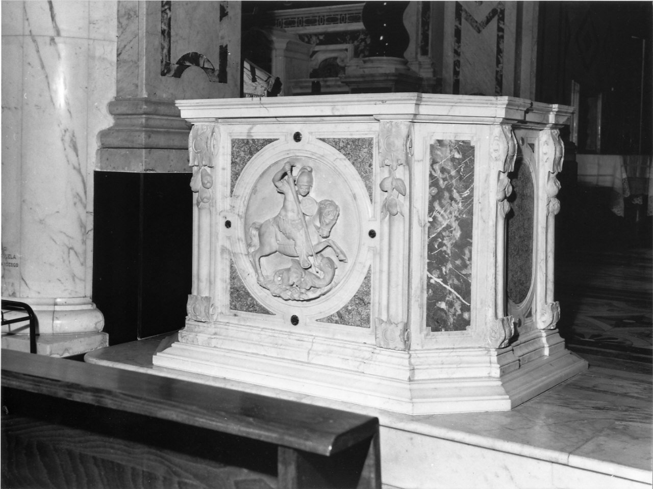 San Giorgio e il drago (ambone, opera isolata) - bottega ligure (seconda metà sec. XIX)
