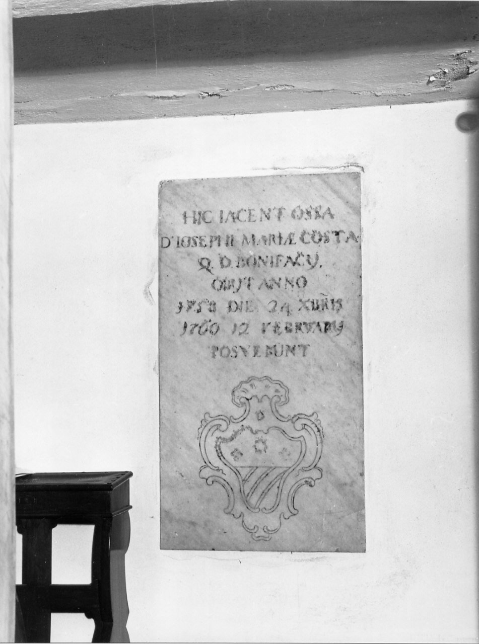 lapide, opera isolata - bottega italiana (sec. XVIII)