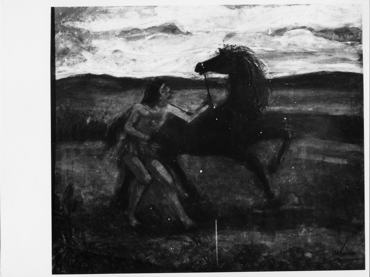Ribellione, paesaggio con animali (dipinto, opera isolata) di Trucco Manlio (sec. XX)