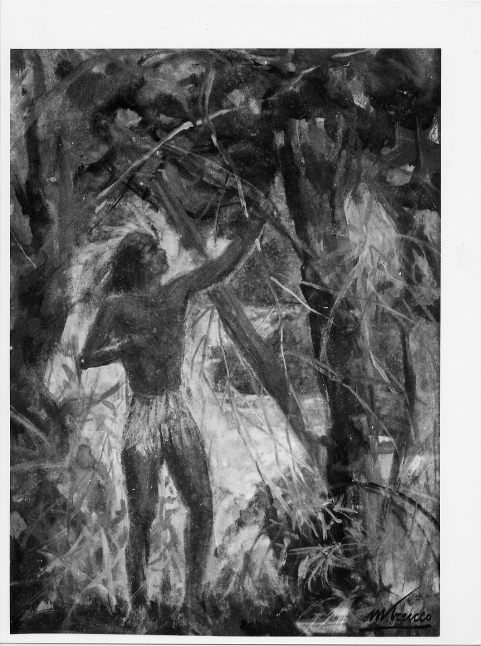 Arciere, paesaggio con figure (dipinto, opera isolata) di Trucco Manlio (sec. XX)