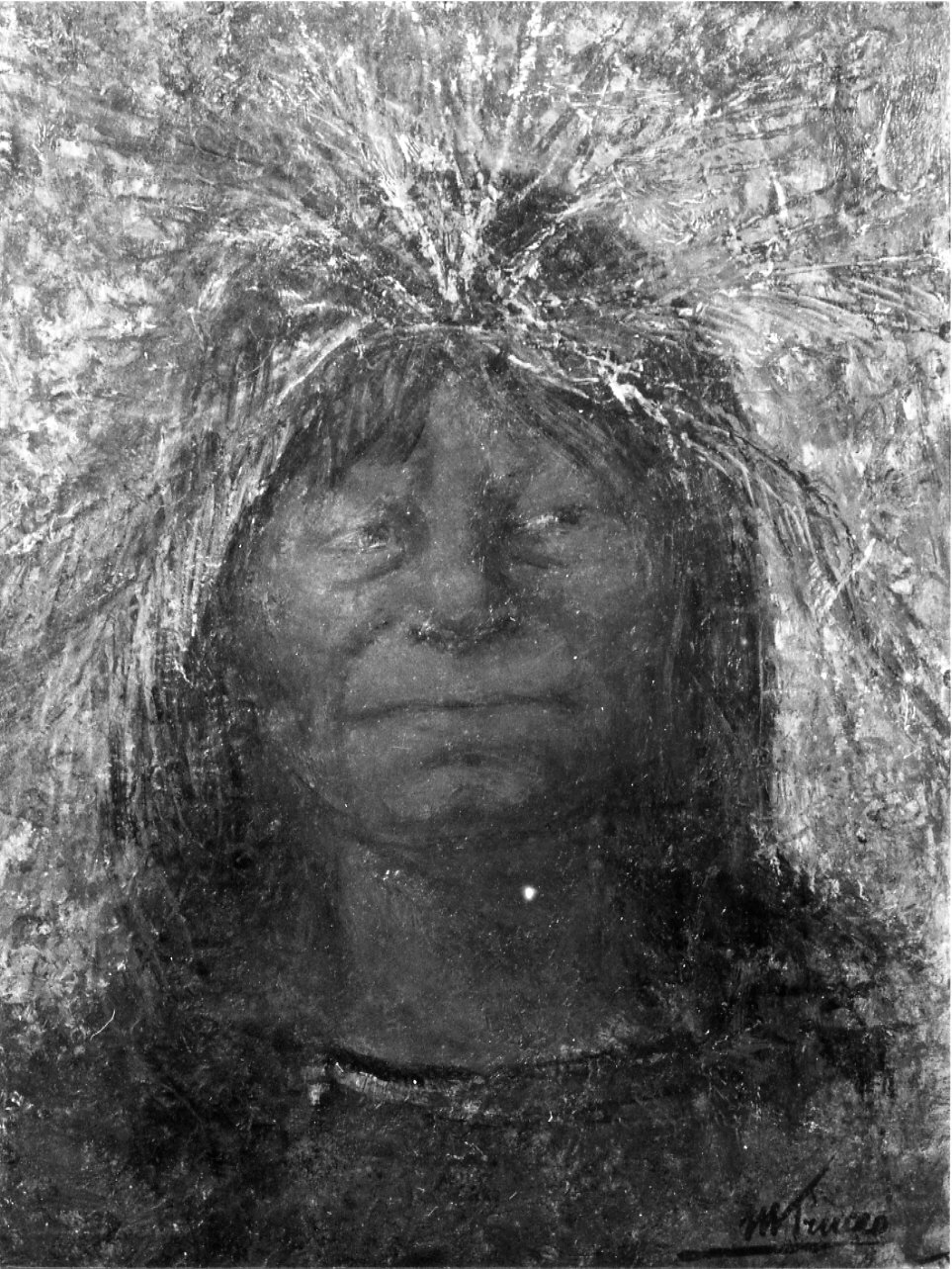 Indio Tupinambà, ritratto d'uomo (dipinto, opera isolata) di Trucco Manlio (sec. XX)