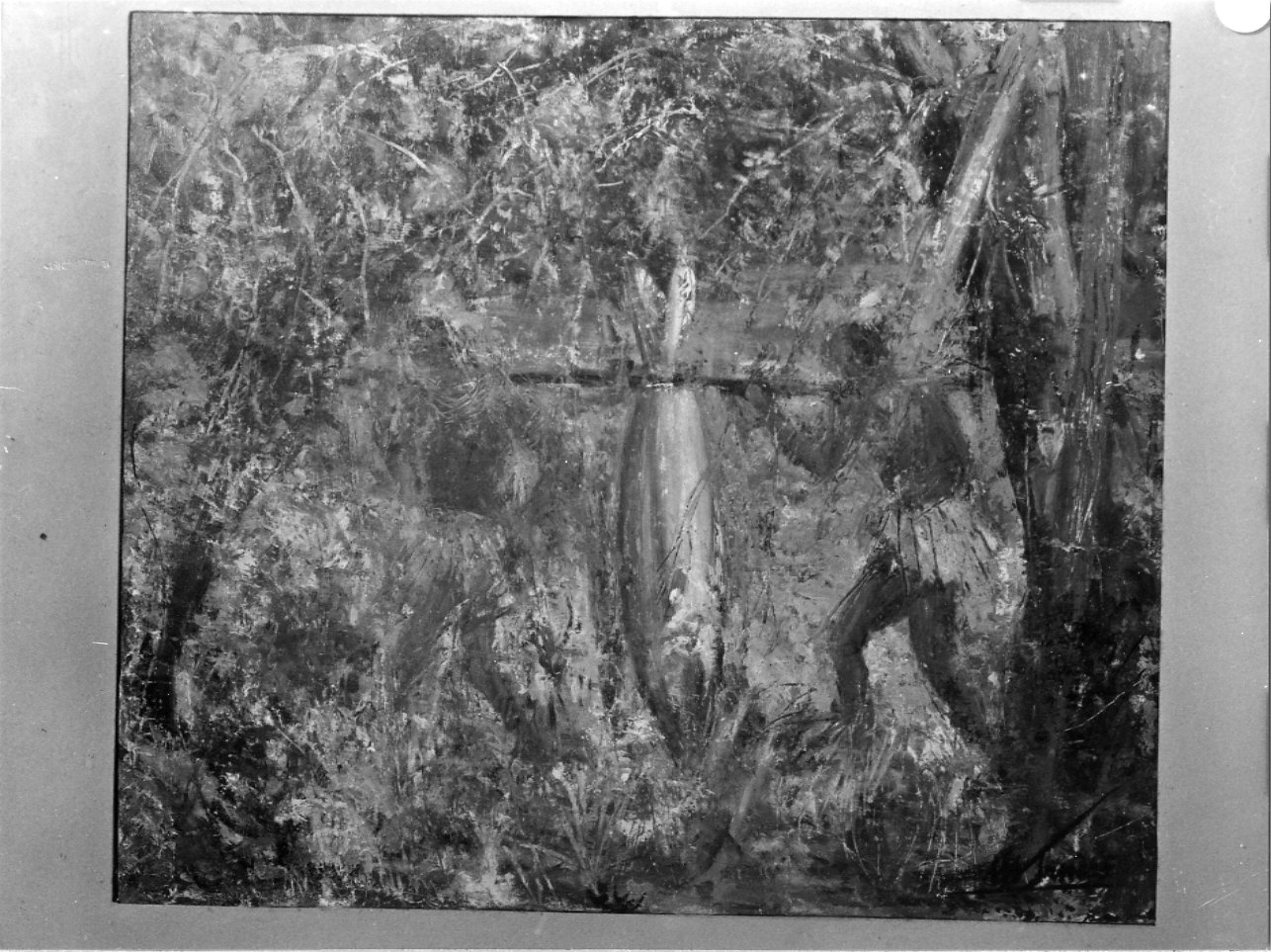 Portatori, paesaggio con figure (dipinto, opera isolata) di Trucco Manlio (sec. XX)