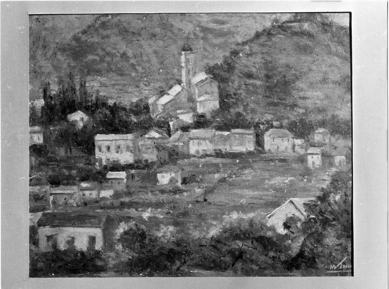 Albisola Superiore, veduta di città (dipinto, opera isolata) di Trucco Manlio (sec. XX)