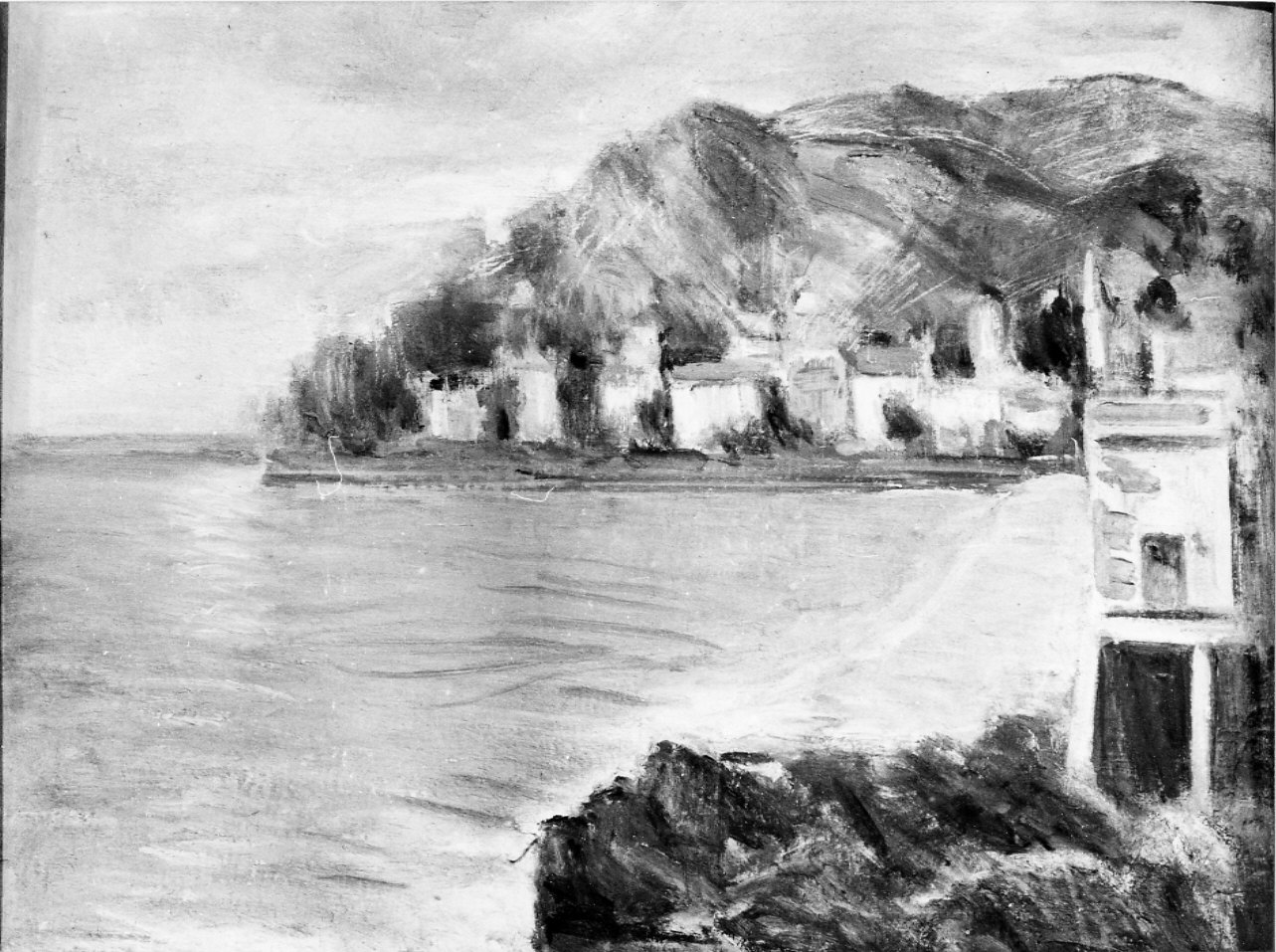 Albisola Mare, veduta di città (dipinto, opera isolata) di Trucco Manlio (sec. XX)