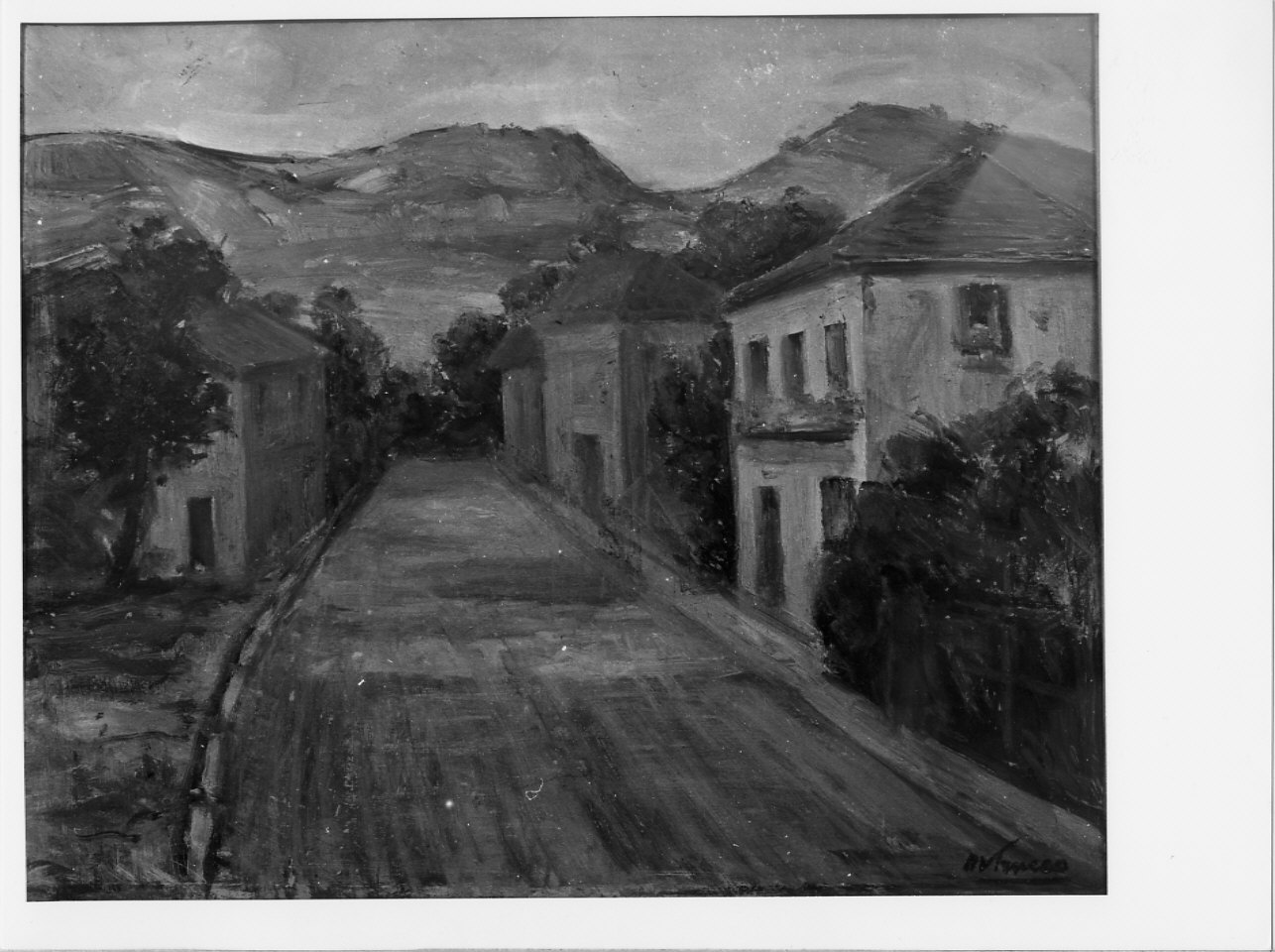 Lescheia, paesaggio (dipinto, opera isolata) di Trucco Manlio (sec. XX)