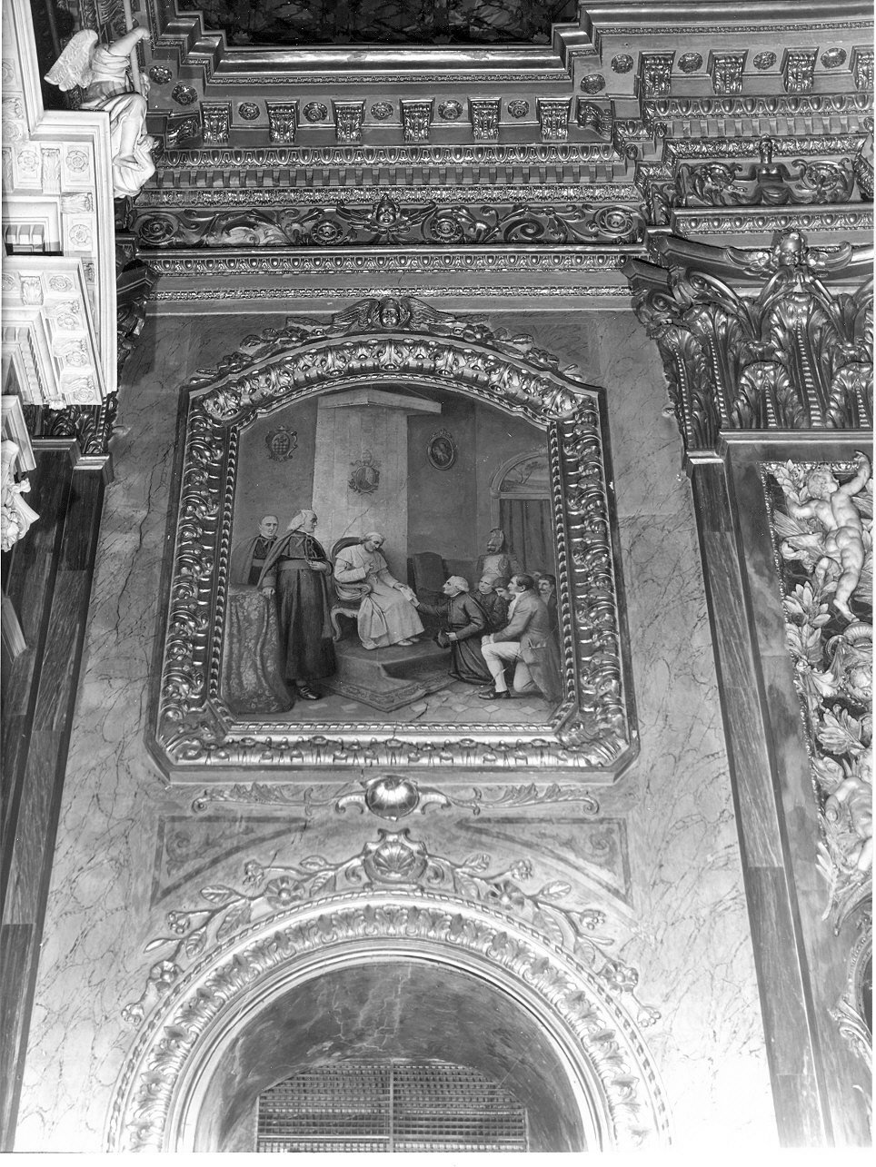 papa Pio VII concede al clero chiavarese l'Ufficiatura (dipinto, opera isolata) di Scherer Giorgio (fine sec. XIX)