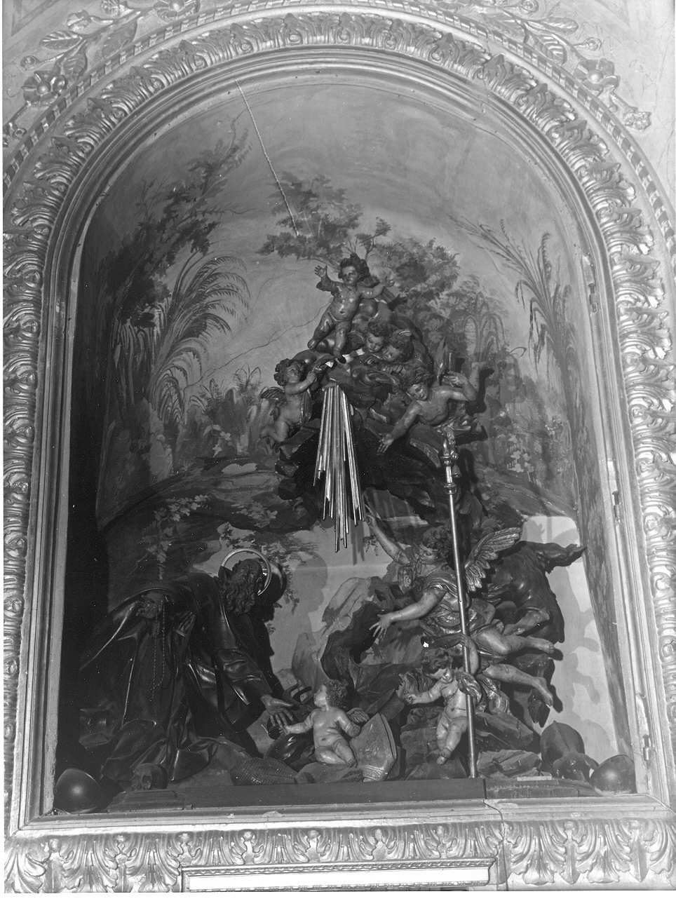 tentazioni di Sant'Antonio Abate (gruppo scultoreo, opera isolata) di Maragliano Anton Maria (secondo quarto sec. XVIII)