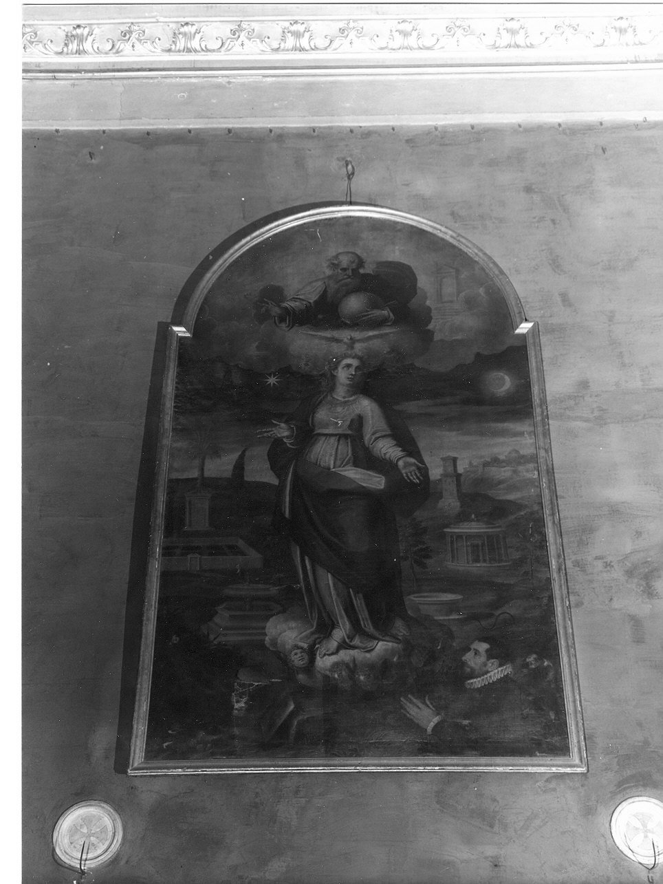 Immacolata Concezione e Dio Padre (dipinto, opera isolata) - ambito genovese (inizio sec. XVII)