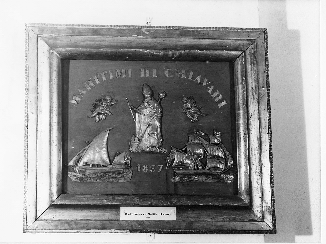 vescovo/ velieri (ex voto, opera isolata) - bottega ligure (secondo quarto sec. XIX)