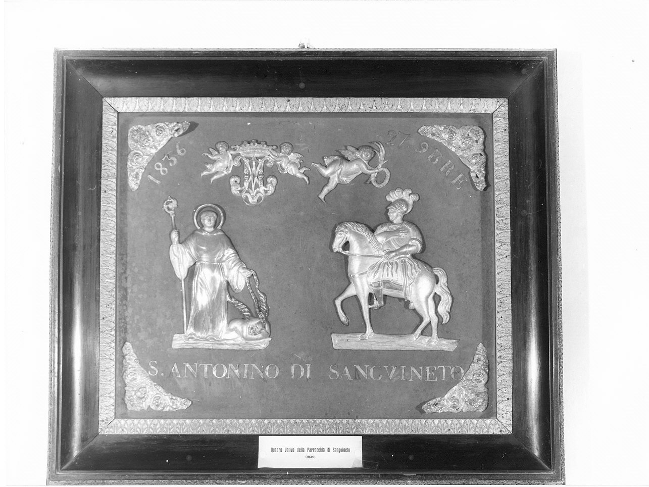 Sant'Antonio Abate parla col demonio/ cavaliere (ex voto, opera isolata) - bottega italiana (secondo quarto sec. XIX)