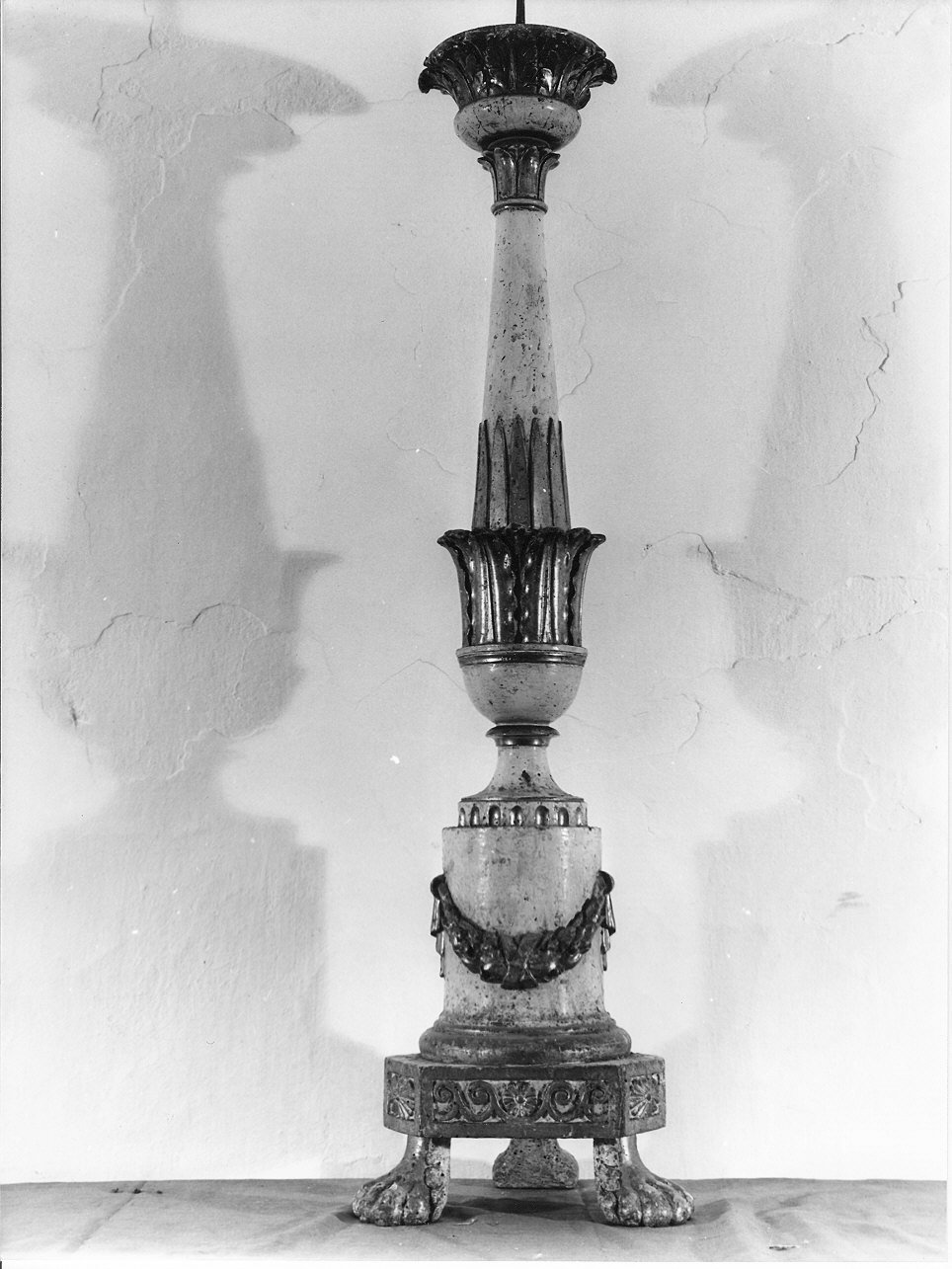 candeliere d'altare, serie - bottega ligure (prima metà sec. XIX)