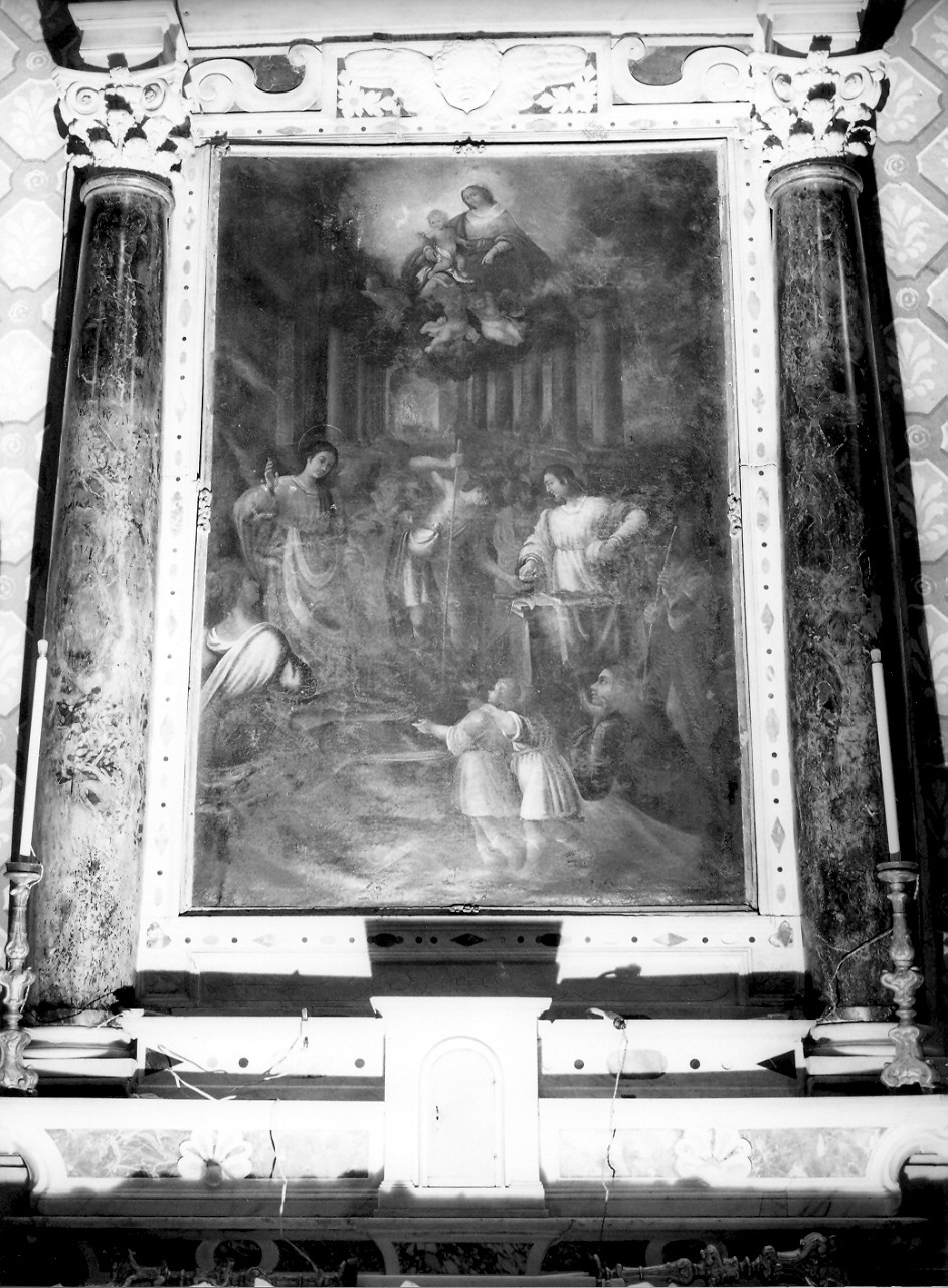 Santi Crispino e Crispiniano (dipinto, elemento d'insieme) - ambito ligure (fine/inizio secc. XVI/ XVII)