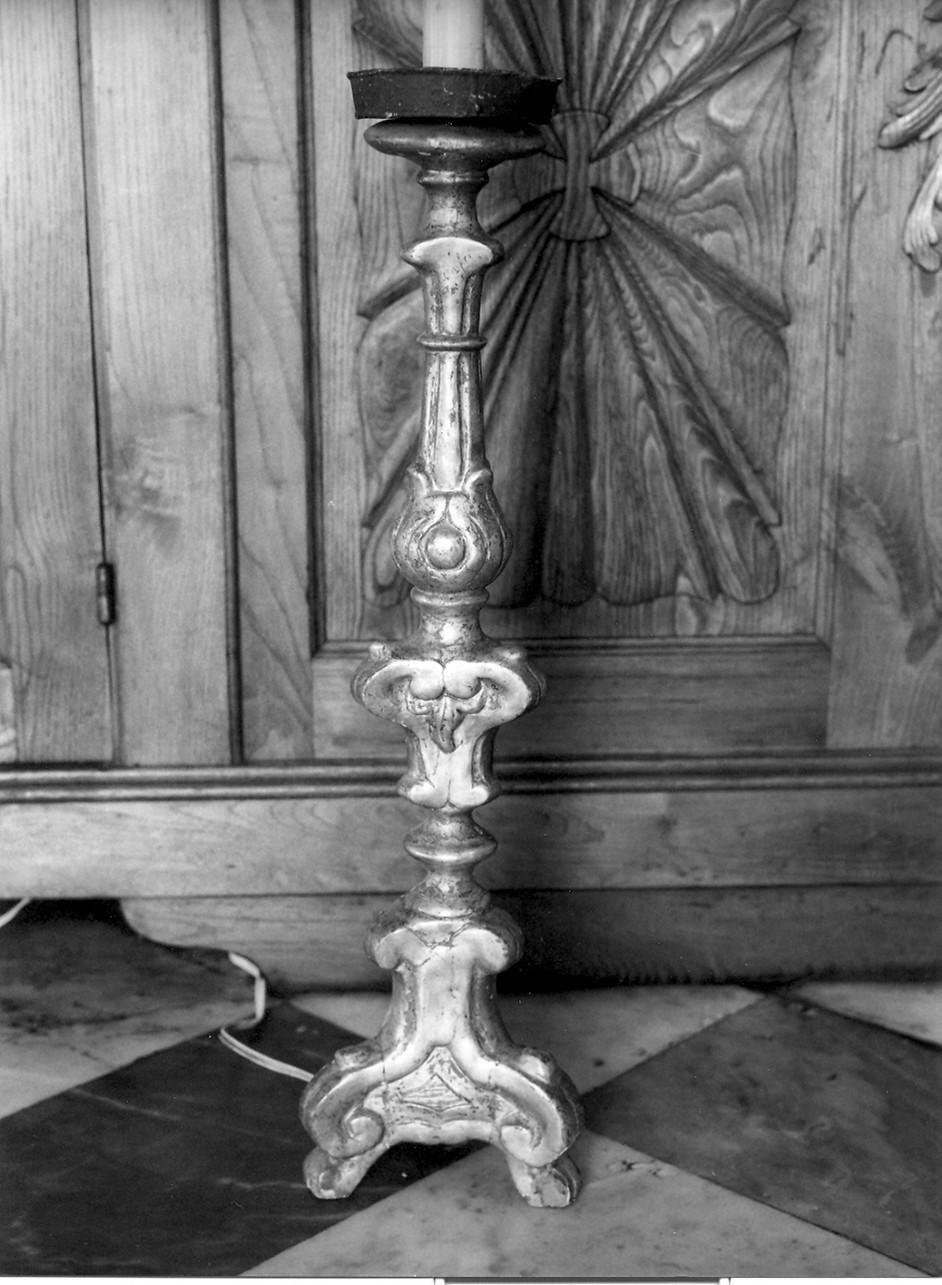 candeliere da chiesa, serie - bottega ligure (metà sec. XIX)