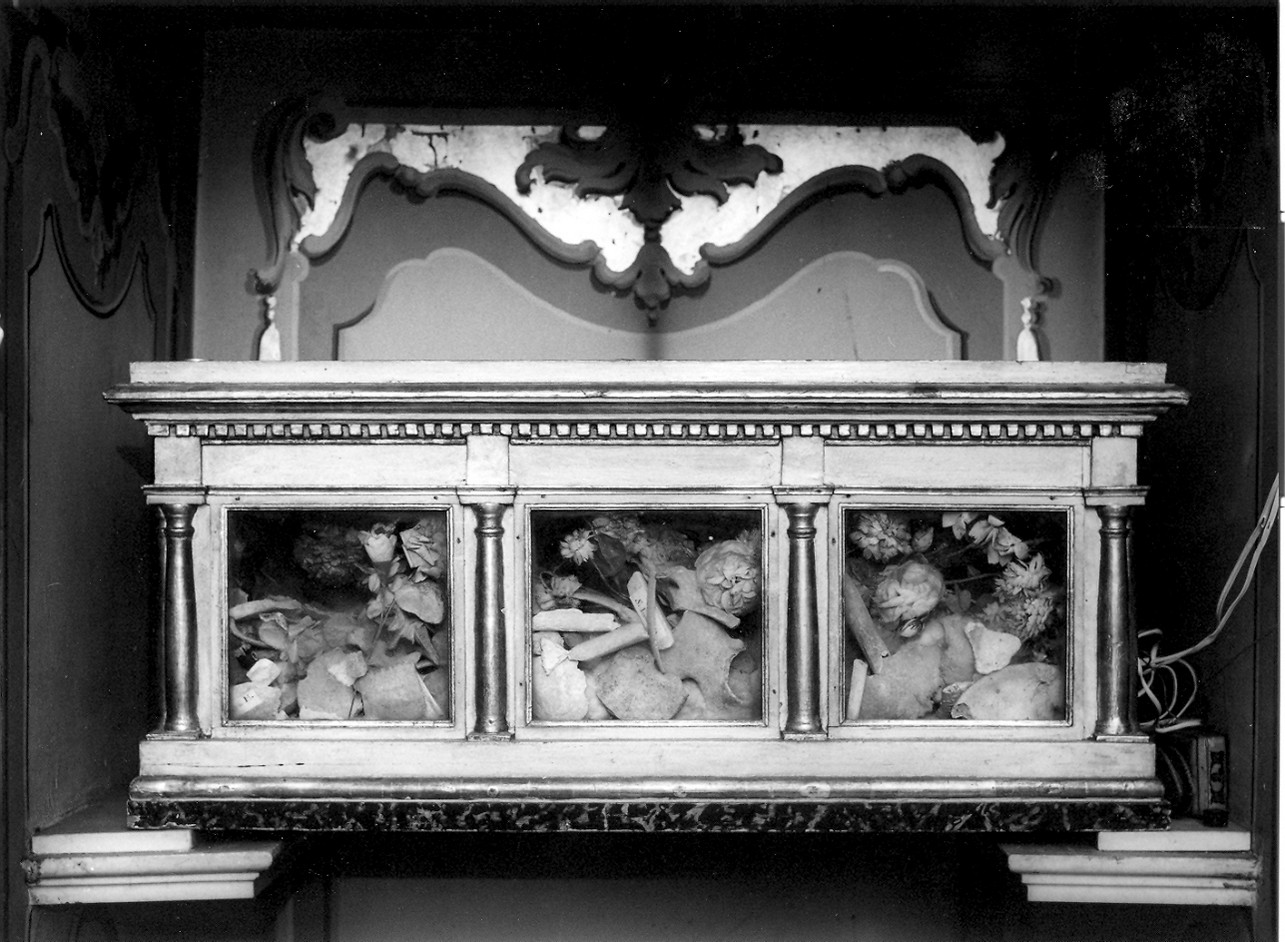 reliquiario a teca - a sarcofago, opera isolata - bottega ligure (seconda metà sec. XIX)