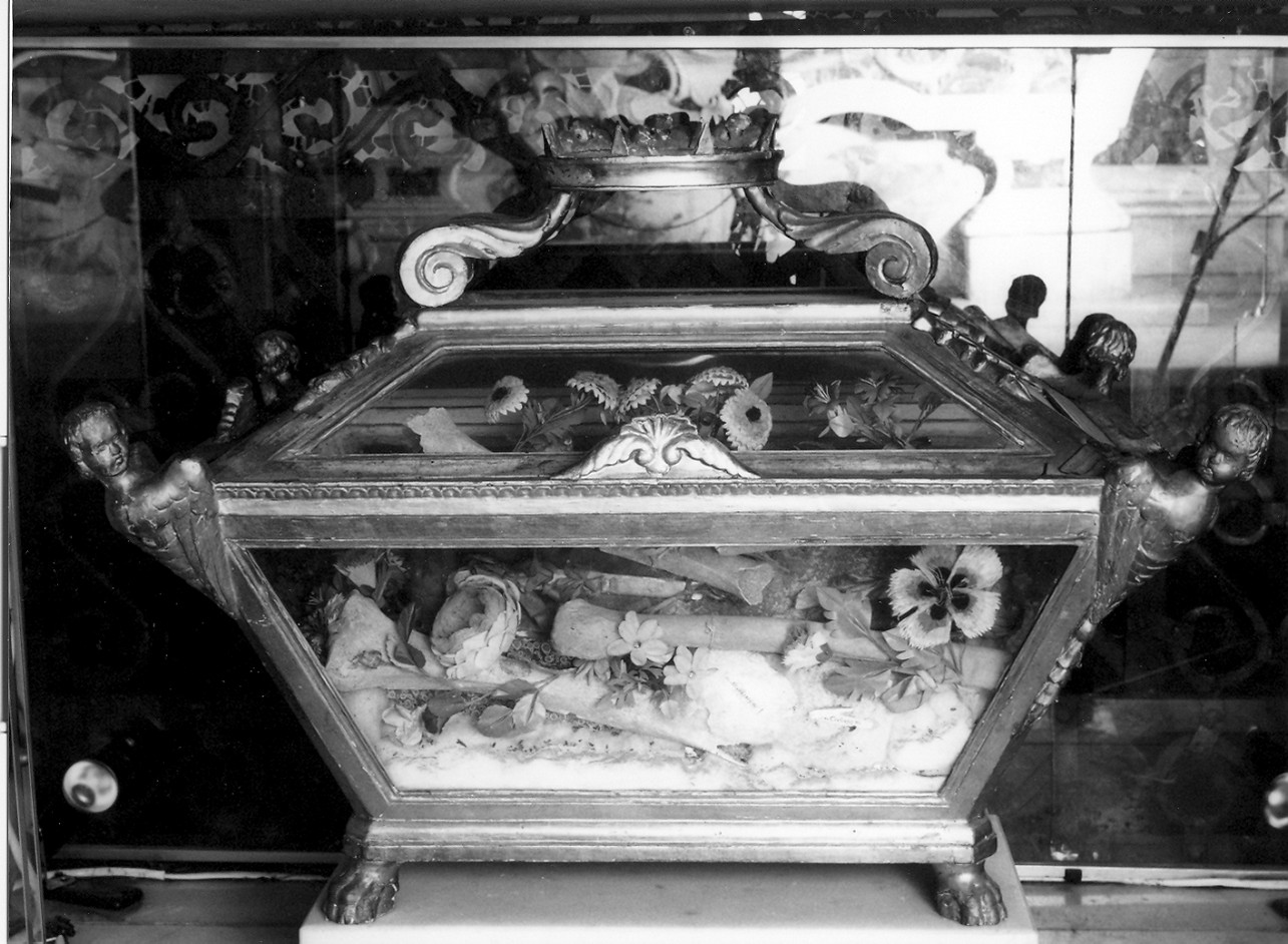 reliquiario a teca - a sarcofago, opera isolata - bottega ligure (seconda metà sec. XIX)