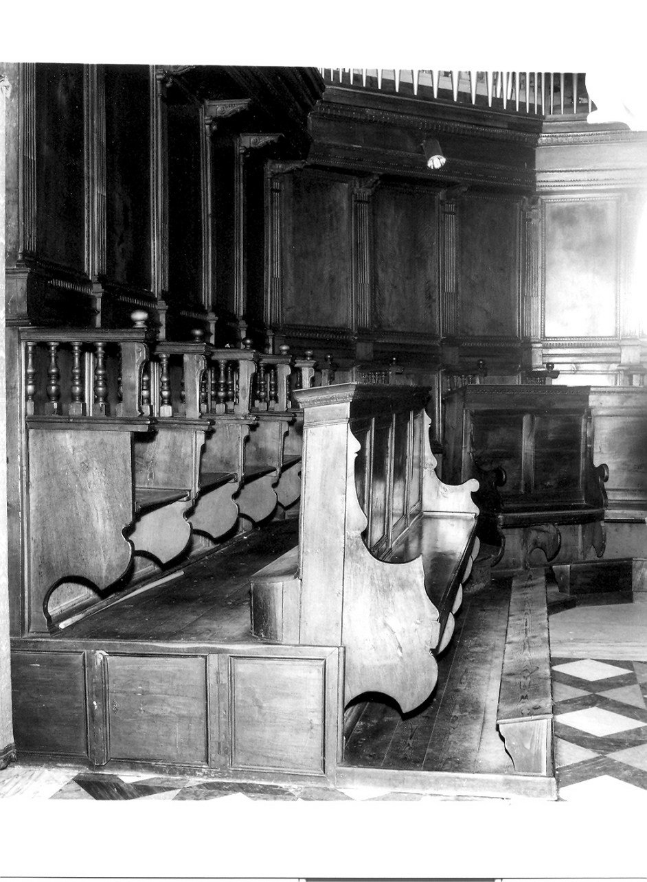 stalli del coro, insieme - bottega ligure (seconda metà sec. XIX)