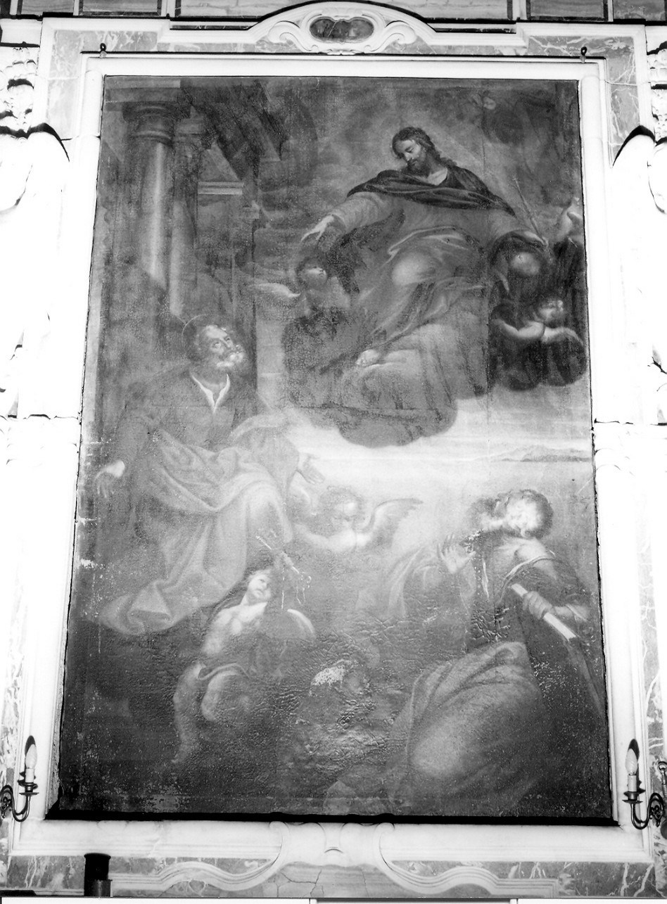 Cristo consegna le chiavi a San Pietro (dipinto, elemento d'insieme) - ambito ligure (prima metà sec. XVII)