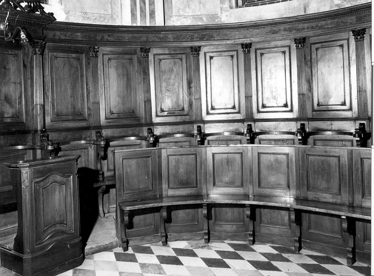 stalli del coro, insieme - bottega ligure (metà sec. XIX)