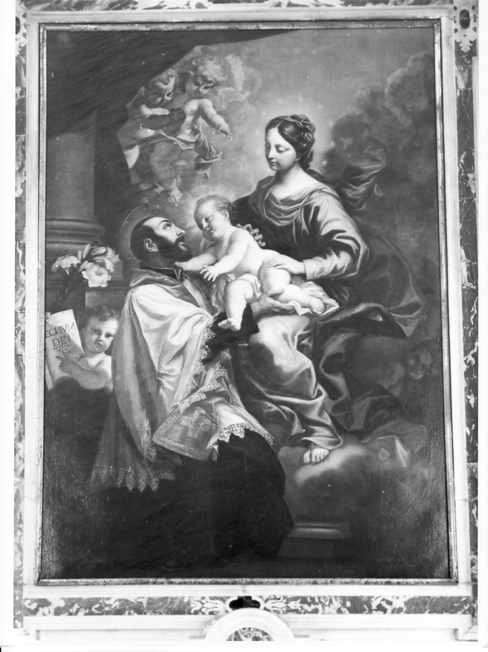Madonna con Bambino e San Gaetano (pala d'altare, elemento d'insieme) di Delle Piane Giovanni Maria detto Mulinaretto (attribuito) (fine/inizio secc. XVII/ XVIII)