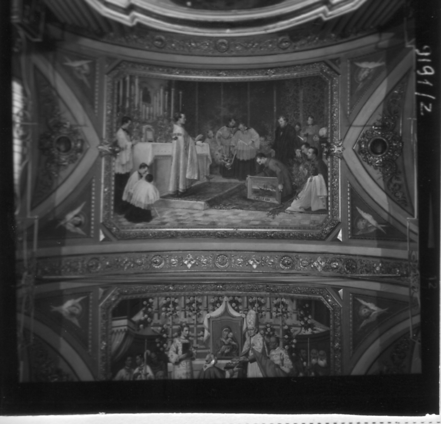 Adempimento del voto da parte del capitano del veliero Pellicano salvato da naufragio (dipinto, elemento d'insieme) di Barchi Angelo (seconda metà sec. XIX)